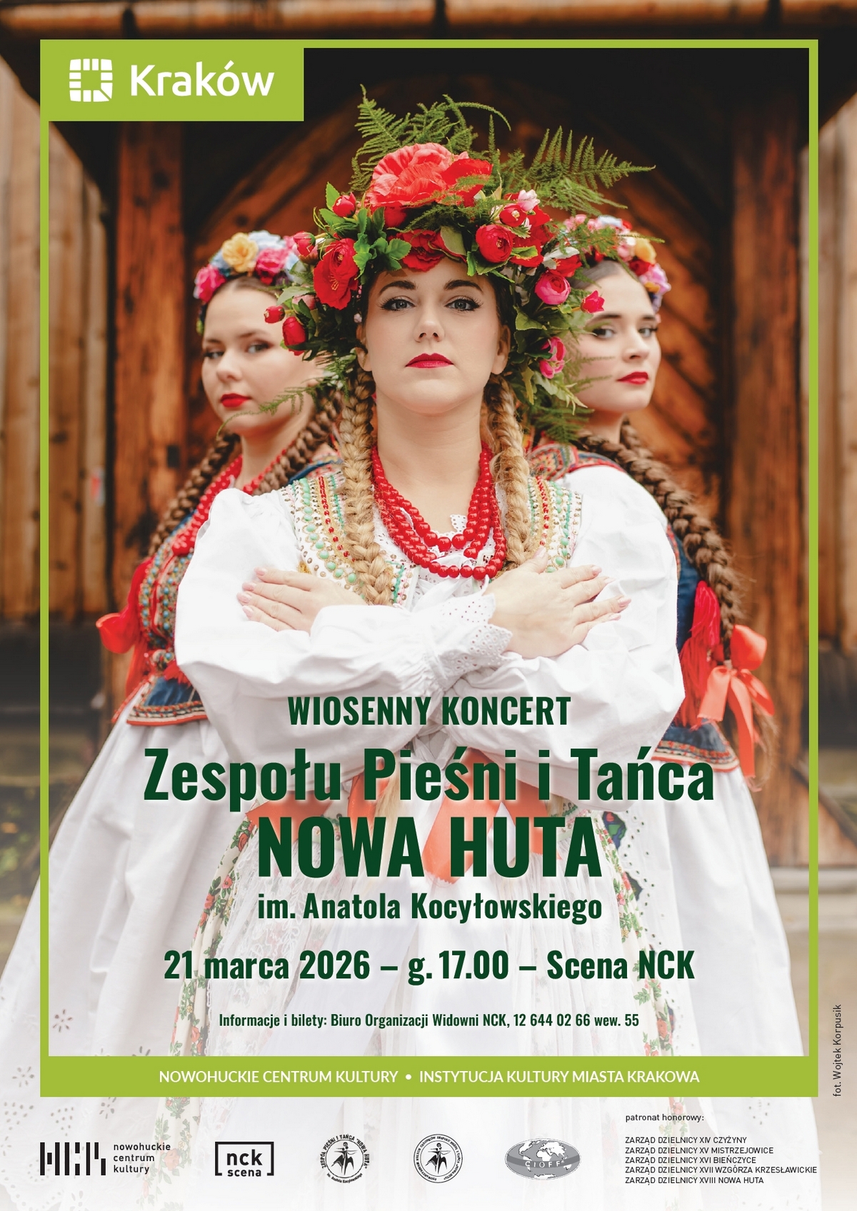 Plakat: Koncert Wiosenny Zespołu Pieśni i Tańca NOWA HUTA