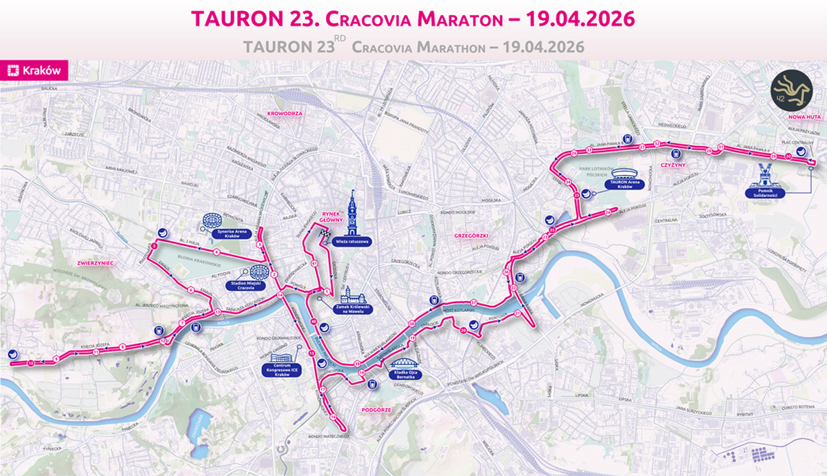 Trasa: Tauron 23. Cracovia Maraton