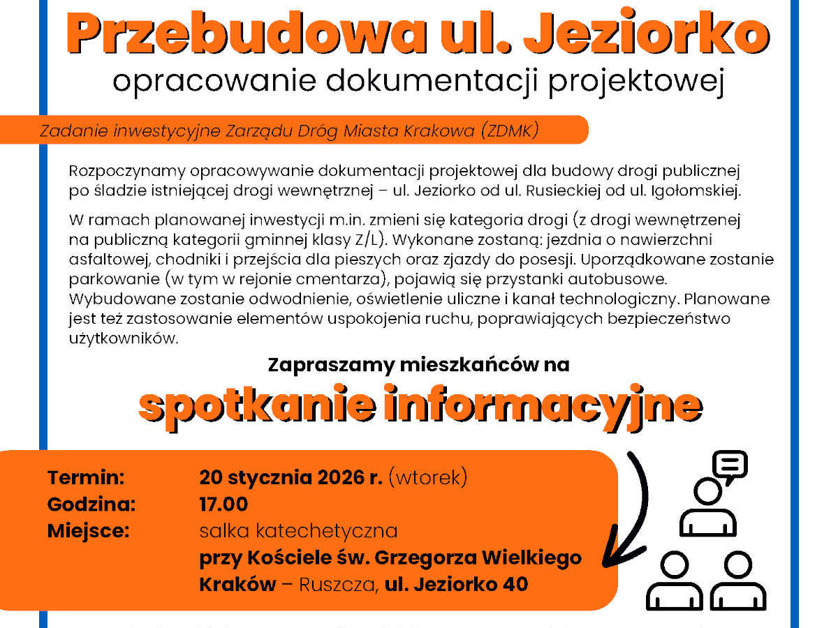 Ulica Jeziorko - zapoznaj się z projektem i weź udział w spotkaniu