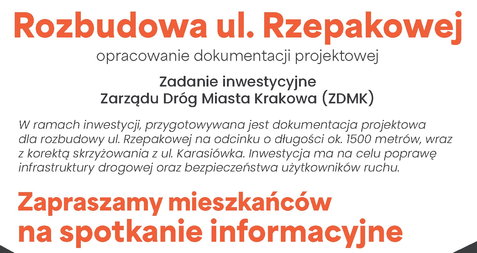 Baner: Spotkanie informacyjne - Rozbudowa ul. Rzepakowej