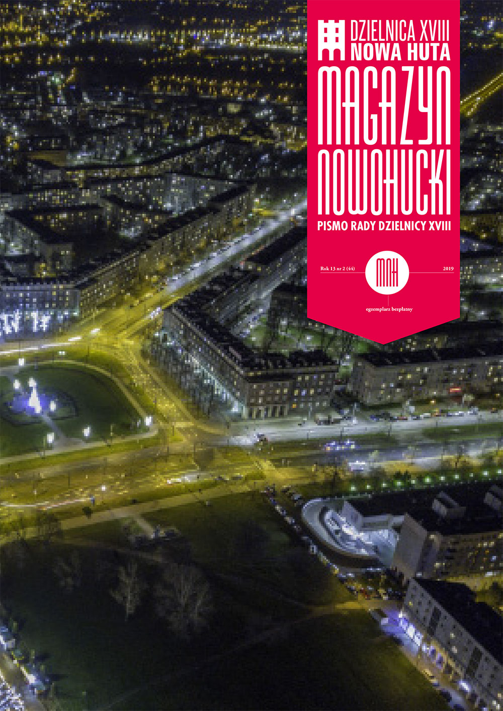 Plac Centralny nocą - widok z lotu ptaka